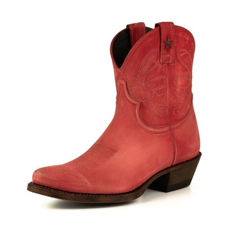 Mayura-Boots-2374-Red-Lavado-Ladies-Cowboy-fashion-AnkleBoots-Pointy-Nose-Western-Heel-Front