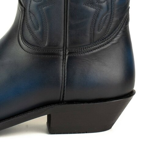 Mayura Boots 1920 / Blauw Spitse Cowboy Western Line Dance Dames Heren Laarzen Schuine Hak Echt Leer Hak