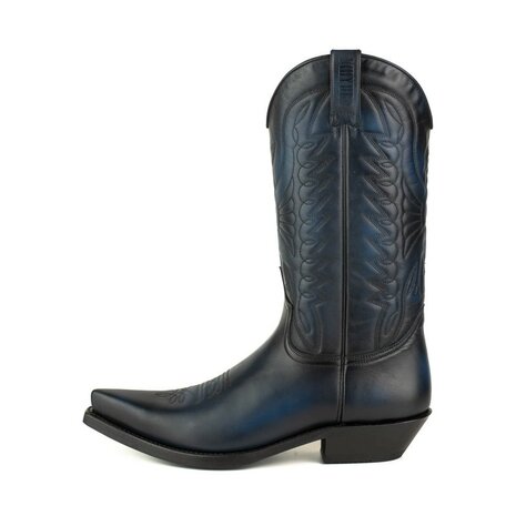 Mayura Boots 1920 / Blauw Spitse Cowboy Western Line Dance Dames Heren Laarzen Schuine Hak Echt Leer Zij