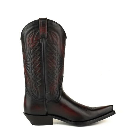 Mayura Boots 1920 Zwart/Rood Spitse Cowboy Western Line Dance Dames Heren Laarzen Schuine Hak Echt Leer Zijkant
