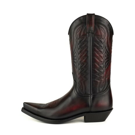 Mayura Boots 1920 Zwart/Rood Spitse Cowboy Western Line Dance Dames Heren Laarzen Schuine Hak Echt Leer Zij