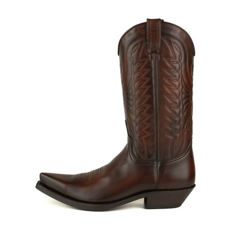 Mayura Boots 1920 Black/ Cognac Pointed Cowboy Western Line Dance Ladies Men Boots Slanted Heel Genuine Leather Side