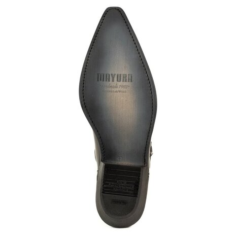 Mayura Boots 1920 Black/ Cognac Pointed Cowboy Western Line Dance Ladies Men Boots Slanted Heel Genuine Leather Bottom
