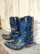 Blue-leather-boots