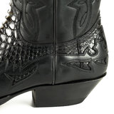 Mayura Boots 17 Black/ Men Cowboy Western Boots Pointed Toe Slanted Heel Waxed Leather_9