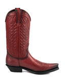 Mayura Boots 1920 Red/ Pointed Cowboy Western Line Dance Ladies Men Boots Slanted Heel Genuine Leather_9