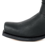 Mayura Boots 01 Black/ Biker Western Boots Men Square Toe Flat Heel Fixed Spur_9