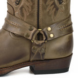 Mayura Boots 02 Brown/ Biker Western Men Women boots Square Toe Fixed Spur Braided Oil-Resistant Sole_9