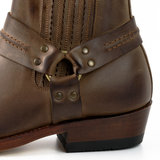 Mayura Boots 04 Brown/ Cowboy Western Ankle Boot Men women Square Toe Fixed Spur Elastic Closure_9