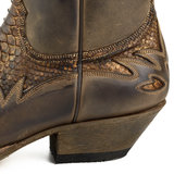 Mayura Boots 12 Brown/ Rust Brown Python  Cowboy Western Men Ankle Boot Pointed Toe Slanted Heel Zipper Waxed Leather_9