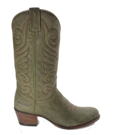 Sendra Boots 11627 Debora Green Ladies Western Boot Round Toe  Leather sole Bit Slanting Heel Genuine leather