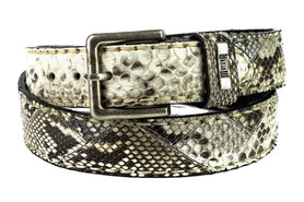 Mayura Belt 1020 White Natural Python 4cm Wide Removable Buckle