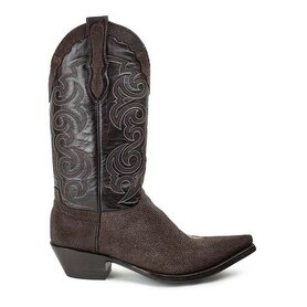Sendra Boots Texas Mantaraya Chocolate Cuervo Brown Mens Pointed Exotic Cowboy Boots Cuban Heel Leather sole