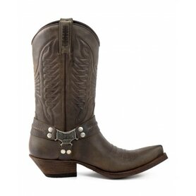 Mayura Boots 13 Brown/Taupe/Grey Cowboy Western Boots Pointed Toe Slanted Heel Waxed Leather Spur