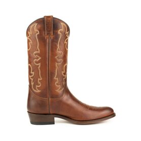 Mayura Boots 2627 Chestnut Brown Cowboy Western Casual  Men's Boots Semi Cuban Heel Genuine Leather Round Nose