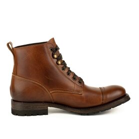 Mayura Boots 2478 Chestnut/Brown Lace-up Boot Urban Outdoor Cowboy Military Ankle Model Men's Round Nose Lace Closure