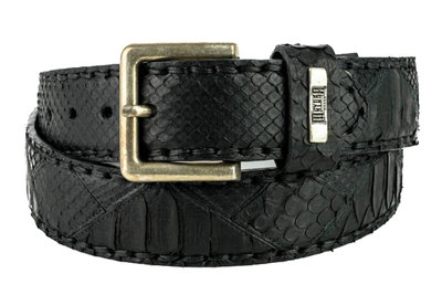 Mayura Belt 1020 Black Python 4cm Wide Removable Buckle