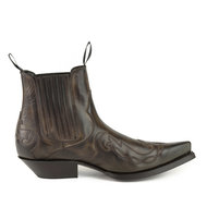 Mayura-Boots-Austin-1931-Dark-Brown--Pointed-Western-Men-Ladies-Ankle-Boot-Slanted-Heel-Elastic-Closure-Vintage-Look