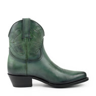 Mayura-Boots-2374-Green-Vintage--Women-Cowboy-Fashion-Ankle-Boot-Pointed-Toe-Western-Heel-Genuine-Leather