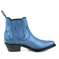 Mayura-Boots-2487-Blue--Ladies-Cowboy-Western-Fashion-Ankle-Boots-Pointed-Toe-Slanting-Heel-Elastic-Closure-Genuine-Leather