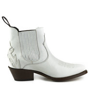 Mayura-Boots-2487--White-Ladies-Cowboy-Western-Fashion-Ankle-Boots-Pointed-Toe-Slanting-Heel-Elastic-Closure-Genuine-Leather