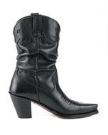 Mayura-Boots-1952-Black--Western-Fashion-Ladies-Pointed-Cowboy-Boots-High-Heeled-Slumped-Shaft-Smooth-Leather