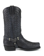 Mayura-Boots-Indian-2471-Vintage-Black--Cowboy-Biker-Boots-men-Square-Nose-Flat-Heel-Detachable-Spur-Genuine-Leather