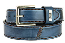 Mayura-Belt-925-Jeans-Blue-Cowboy-Western-4-cm-Wide-Jeans-Belt-Changeable-Buckle-Smooth-Leather