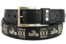 Mayura-Belt-658-Black-Chopper-Conchos-Metal-Crosses-4cm-Wide-Removable-Buckle