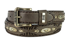 Mayura-Belt-338-Chesnut-Cowboy-Western-Concho-Braid-4cm-Wide-Removable-Buckle