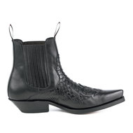 Mayura-Boots-Rock-2500-Black--Pointed-Western-Men-Ankle-Boot-Python-Slanted-Heel-Elastic-Closure-Vintage-Look